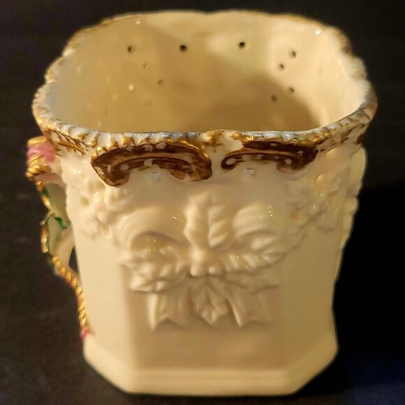 Vintage Ceramic Christmas Trinket Box, Planter, Candy Dish, Votive Candle Holder - Picture 4 of 9